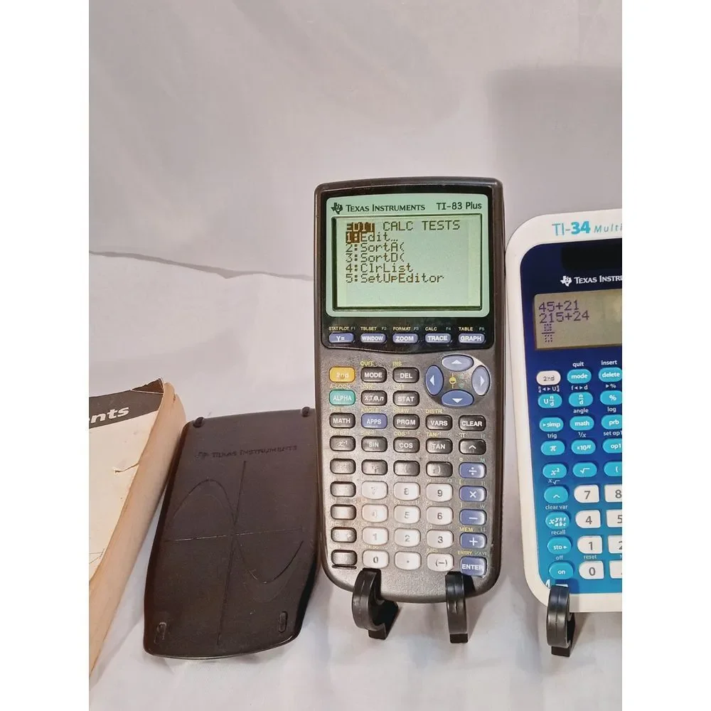 Texas Instruments TI-83 Plus Graphing & TI-34 Calculator - Tested & Working
